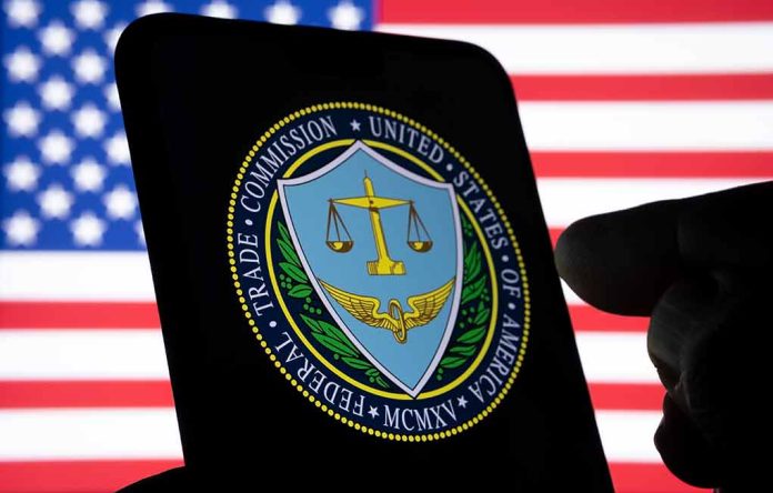 1999129859 featured image FTC logo on smartphone with American flag background.