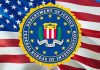 FBI seal on an American flag background