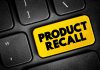 Black keyboard with Product Recall yellow key