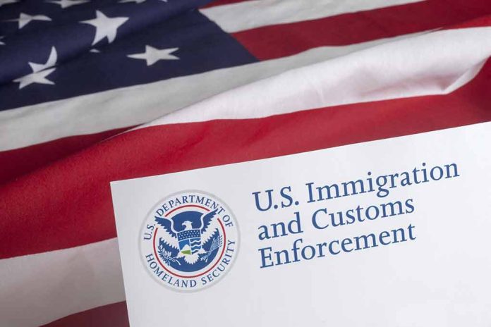 300476921 featured image US Immigration Customs Enforcement document with American flag