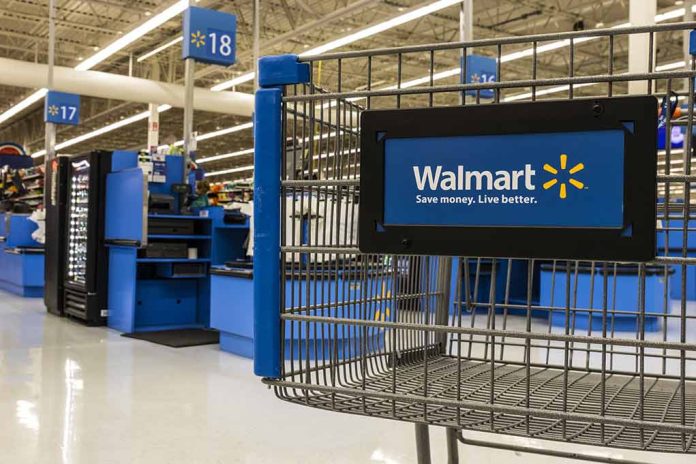 682617673 featured image Walmart shopping cart inside store near checkout aisle