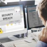 Security breach alert displayed on computer monitor