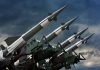 Four rockets pointed towards the sky