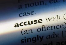 Stalking Accusations Made Amid “Creepy” VIN Collection Close-up dictionary definition of accuse underlined.