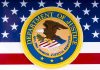 Epstein Files Name Names Department of Justice seal on American flag background.