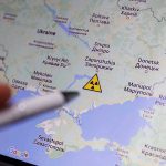 Trump’s Bold Ukraine Strategy Shocks Europe Map of Ukraine with nuclear warning symbol.
