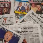 Trump Trials Rigged?! Newspaper headlines about Trumps indictment.