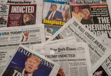 Trump Trials Rigged?! Newspaper headlines about Trumps indictment.