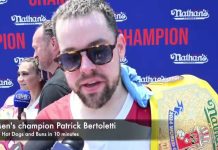 China BUYS American Icon Men's Nathan's Famous 4th of July Hot Dog Eating Contest