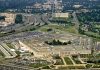 Pentagon’s Secret Weapon Hunts Iranian Boats Aerial view of the Pentagon surrounded by highways and urban areas