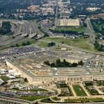 Pentagon’s Secret Weapon Hunts Iranian Boats Aerial view of the Pentagon surrounded by highways and urban areas