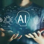LinkedIn’s AI Plan: More Efficiency or Job Cuts? Person holding virtual icons related to artificial intelligence.
