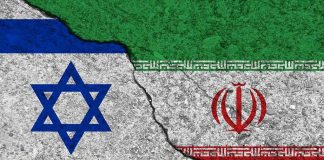 Backroom Deal BLINDSIDES Israel Israeli and Iranian flags divided by a cracked line.