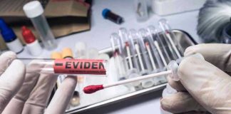 BEYOND COMPREHENSION — DNA Scandal SHREDS a THOUSAND Cases Gloved hands holding evidence tube and cotton swab.