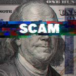 Civil-Rights ICON Indicted — Donors Blindsided Scam text overlaid on distorted 100 dollar bill