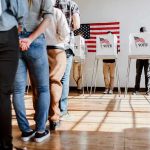 Trump Wave SMASHES GOP Primaries People in line at voting booths.