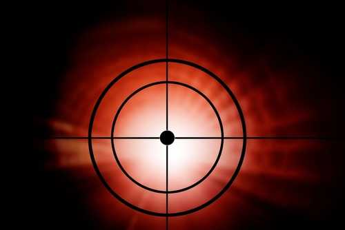 Abstract target symbol with a red background