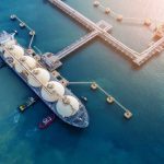 PIRATE TALK From Trump EXPOSES Opposing ANGLES Aerial view of a liquefied natural gas tanker at a port