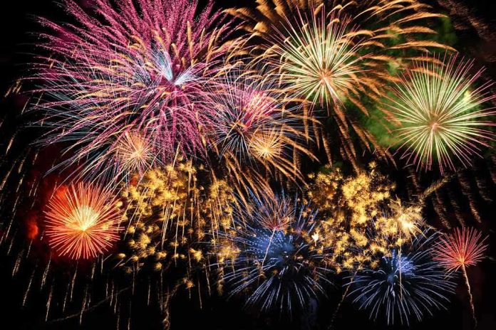 shutterstock_63405547 Colorful fireworks exploding in the night sky