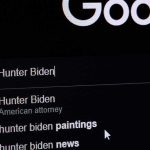 Hunter’s F-Bomb Blitz Targets TRUMP KIDS! computer screen showing a search engine query with suggestions