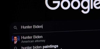Hunter’s F-Bomb Blitz Targets TRUMP KIDS! computer screen showing a search engine query with suggestions