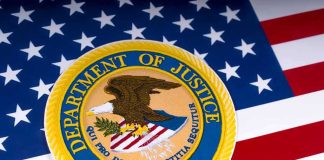 PRIVATE Meeting Sparks SUDDEN DOJ Rewrite Department of Justice seal on American flag background