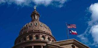 Texas ALARM — GOP Money VANISHES Texas State Capitol dome with U.S. and Texas flags