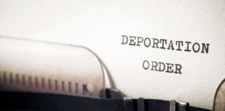 Child Marriage Defense Triggers Instant DEPORTATION Typewriter close-up with document being typed