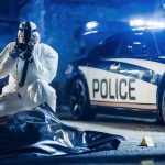 Child Killer Arrest STUNS D.C. forensic investigator photographing crime scene near police car