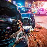 Drunk Rampage SHATTERS Nightlife Wrecked cars at night crash scene with police lights