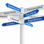 Clinton’s FEAR Warning Jolts DEMOCRATS Directional signpost with multiple political party arrows