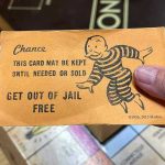 Firebomb Maker Walks — WHAT??! Monopoly game card get out of jail free
