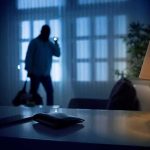 Doctor Woke To A Knife Attack — Look What The Intruder WORE Silhouetted intruder in a dim living room at night