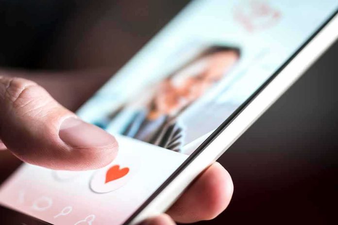 shutterstock_1204256557 hand using a dating app on a smartphone