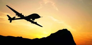 Cartel Drones Owned The Texas Sky — Until We Flipped A SWITCH Drone silhouette flying over mountains at sunset