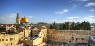 Ethnic Cleansing Plan — Minister SETS CLOCK View of the Western Wall and Dome of the Rock in Jerusalem