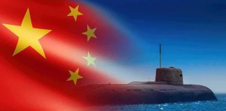 SHOCKING Past: China’s Sub STALKED Our Ships And Put U.S. On NOTICE Submarine at sea with Chinese flag overlay