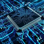 BANNED Chips Slipped To China For Years — A Trick Made It Look Legal Microchip on a glowing blue circuit board