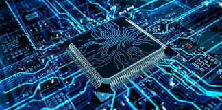 BANNED Chips Slipped To China For Years — A Trick Made It Look Legal Microchip on a glowing blue circuit board