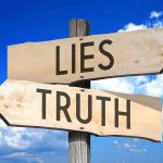 Duchess Knew About Dad For YEARS — Look Who ELSE Knew wooden signpost with arrows labeled lies and truth