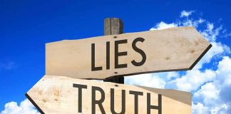 Duchess Knew About Dad For YEARS — Look Who ELSE Knew wooden signpost with arrows labeled lies and truth